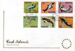 FDC  COOK  ISLANDS, Dolphins   /    Lettre De Premiére Jour, Dauphins   1984 - 2 - Dauphins