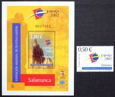 España Spain 2002 Exposición Mundial Filatelia Mi BL104 3722  Yv BF103 3442  Edi 3877/78  Nuevo New MNH ** - Esposizioni Filateliche