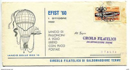 EFIST '60 - Busta Lanciata Con Palloncino - Poste Aérienne