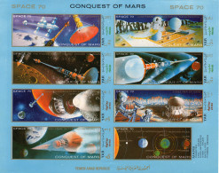 Yemen 1971, Space, Conquest Of Mars, 8val In BF IMPERFORATED - Yémen