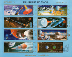 Yemen 1971, Space, Conquest Of Mars, 8val In BF IMPERFORATED - Jemen