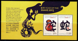 Christmas Island 2013 Year Of The Snake  Minisheet MNH - Christmaseiland