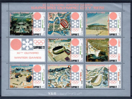 Yemen 1971, Olympic Games In Sapporo, Silver, 8val In BF - Invierno 1972: Sapporo