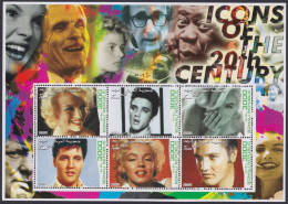 F-EX48006 SOMALIA MNH 2001 ICONS OF 20th CINEMA MOVIE ELVIS PRESLEY MARYLIN MONROE.  - Cinema