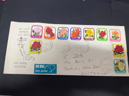 3-3-2024 (2 Y 2) New Zealand - 1980 - Roses Flowers With Many Stamps (posted To Sydney - Australia) - Lettres & Documents