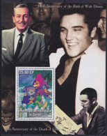 F-EX48710 CONGO MNH 2002 CENTENARY OF WALT DISNEY CINEMA MOVIE ELVIS PRESLEY.  - Elvis Presley