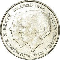 Monnaie, Pays-Bas, Beatrix, Investiture Of New Queen, Gulden, 1980, TTB, Nickel - 1980-2001 : Beatrix