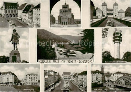 73847348 Minden  Westfalen Weser Rathaus Dom Schachtschleuse Standbild Grosser K - Minden