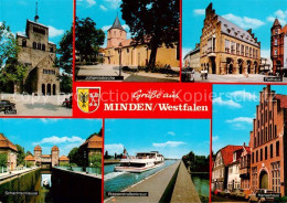 73846742 Minden  Westfalen Weser Dom Johanniskirche Rathaus Schachtschleuse Wass - Minden