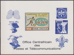 F-EX48752 CENTRAL AFRICA DELUXE PROOF INVERTED CARD SOCCER FOOTBALL SCOUT KENNEDY.  - Unused Stamps