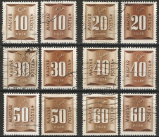 Hungary 1951 - Mi P194... - YT T188... ( Postage Due ) Shades Of Color - Abarten Und Kuriositäten