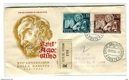 Vaticano FDC Venetia 1954 Sant' Agostino  Viaggiata Racc. Per L'Italia - FDC