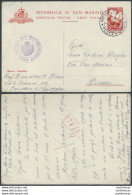 1959 San Marino Cartolina Postale Tre Penne Cancelled Filagrano N. C28 - Autres & Non Classés