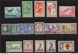 1955-59 SARAWAK, SG N° 188/202 Set Of 15 MNH/** - Andere & Zonder Classificatie
