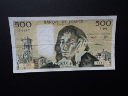 FRANCE : 500 FRANCS  5-1-1984   FAYETTE 71 / PICK 156e     TTB+  * - 500 F 1968-1993 ''Pascal''