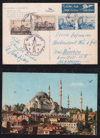 Türkei Turkey 1963 Picture Postcard Airmail ISTANBUL X MUNICH Special PM Bayazit Kulesi - Briefe U. Dokumente