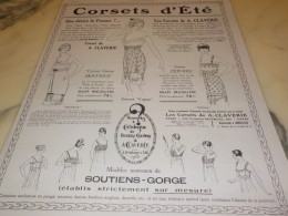 ANCIENNE PUBLICITE QUE DESIRE LA FEMME CORSET  CLAVERIE  1922 - Sonstige & Ohne Zuordnung