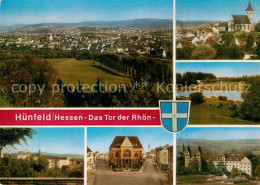 73125484 Huenfeld Landschaftspanorama Tor Der Rhoen Kirche Schloss Freibad Huenf - Huenfeld