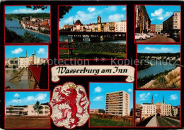 73125435 Wasserburg Inn Stadtpanorama Innbruecke Innenstadt Siedlung Hochhaeuser - Wasserburg A. Inn