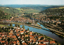 73123106 Wertheim Main Fliegeraufnahme Kreuzwertheim Altes Schloss Odenwaldbruec - Wertheim