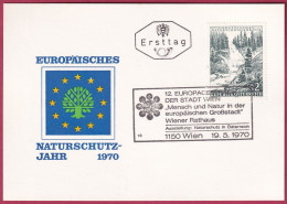 Österreich 1326 Sonderstempel Mit Ersttag Auf Karte Wien 19. 5. 1970 Europäisches Naturschutzjahr (Nr.10.015) - FDC