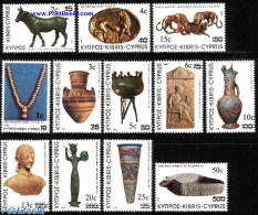 Cyprus 1983 Definitives Overprints 12v, Mint NH, History - Archaeology - Art - Art & Antique Objects - Ceramics - Unused Stamps
