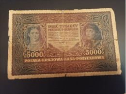 Billete Polonia 5000 Zlotych, Año 1920 - Polen