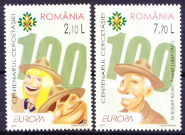 Romania 2007 MNH 2v, Centenary Of Scouting, Scout, Europa, C.E.P.T, - Unused Stamps