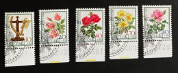 Schweiz Pro Juventute 1982 Rosen Mi. 1236 - 1240 Bogenrand Druckvermerk Gestempelt/o - Usati