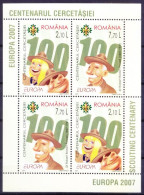 Romania 2007 MNH SS, Centenary Of Scouting, Scout, Europa, C.E.P.T, - Unused Stamps