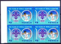 Tuvalu 2007 MNH Lt Up Blk, Scouting, Scout, Archery, Sports - Unused Stamps