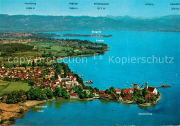 73119856 Wasserburg Bodensee Fliegeraufnahme Halbinsel Mit Lindau Und Bregenzerw - Wasserburg (Bodensee)