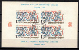 Tchécoslovaquie 1978 Mi 2423 - Bl.34 (Yv 2257-8 Le Feuillet), Obliteré - Usati