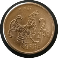 Monnaie Norvège - 1967 - 2 øre - Olav V Grandes Inscriptions - Norvegia