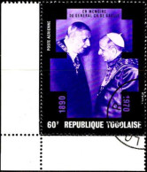 Togo (Rep) Avion Obl Yv:146/147 En Mémoire Du Général De Gaulle Coin De Feuille (TB Cachet Rond) - De Gaulle (Generale)