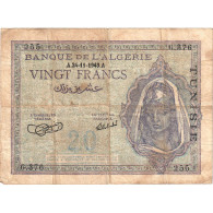 Tunisie, 20 Francs, 1943-11-24, TB - Tusesië