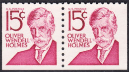 !a! USA Sc# 1288B MNH Horiz.PAIR (left/bottom/right Sides Cut) - Oliver Wendell Holmes - Nuovi