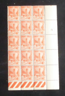 TUNISIE - 1939-41 - N°YT. 208 - Halfaouine 60c Vermillon - Bloc De 15 Bord De Feuille - Neuf Luxe** / MNH - Neufs