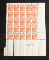 TUNISIE - 1944-45 - N°YT. 252 - 60c Orange - Bloc De 25 Bord De Feuille - Neuf Luxe** / MNH - Neufs