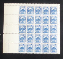 TUNISIE - 1944-45 - N°YT. 257 - 1f50 Bleu - Bloc De 25 Bord De Feuille - Neuf Luxe** / MNH - Neufs
