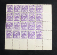 TUNISIE - 1944-45 - N°YT. 260 - 3f Violet - Bloc De 20 Bord De Feuille - Neuf Luxe** / MNH - Neufs