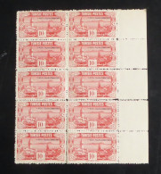 TUNISIE - 1945 - N°YT. 272 - Sidi-Bou-Said - Bloc De 10 Bord De Feuille - Neuf Luxe** / MNH - Neufs