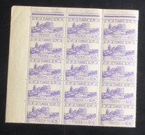 TUNISIE - 1945-49 - N°YT. 287 - El Djem 4f Lilas - Bloc De 15 Bord De Feuille - Neuf Luxe** / MNH - Neufs