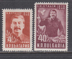 Bulgaria 1949 - 70e Anniversaire De STALINE, YT 639/40, Neufs** - Nuevos