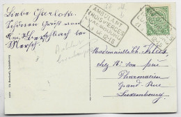 LUXEMBOURG 5C CARTE MERSCH RECTANGLE AMBULANT TROIS VIERGES LUXEMBOURG 1912 POUR LUXEMBOURG - 1907-24 Ecusson