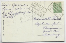 LUXEMBOURG 5C CARTE MERSCH RECTANGLE AMBULANT TROIS VIERGES LUXEMBOURG 1912 POUR LUXEMBOURG - 1907-24 Coat Of Arms