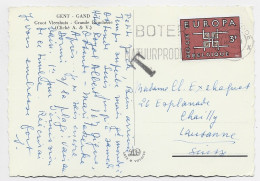 BELGIQUE 3FR EUROPA SEUL CARTE GAND GENT 1963 TO SUISSE + T DE TAXE - Lettres & Documents