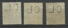 France   N° 82 Et 82a   X3  Perforées CL  Oblitérés   B/TB  Bien Et Très Bien Centrés Voir Scans Soldé  ! ! - Used Stamps