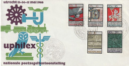 Nederland 1966, UPHILEX National Stamp Exhibition Utrecht, Owl, Train, Writers - Lettres & Documents
