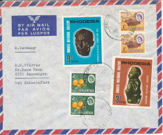 Rhodesia Air Mail Cover Sent To Germany 31-8-1967 Topic Stamps - Rhodesia (1964-1980)